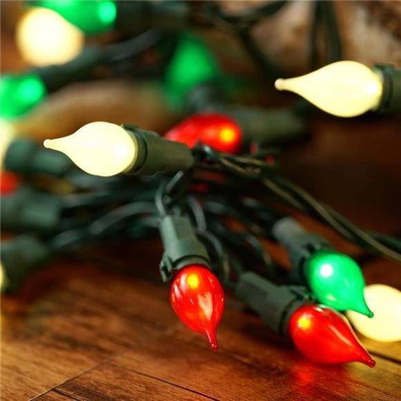 Multi Color Christmas Light Set 50 LEDs UL Certified LED String Lights Plug in - Picture 2 of 6
